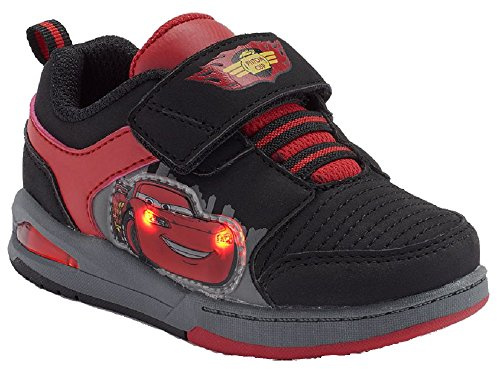 Disney Boy's Lightning McQueen Cars Light-Up Skate Shoes (10 M US Toddler) Black/Grey