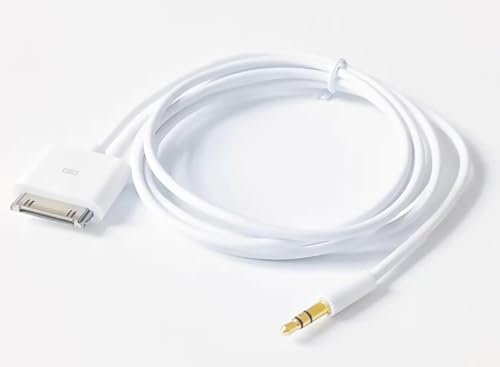 Dock connector to Car stereo Auxiliary AUX-IN Cable for iPhone [4s, 4, 3Gs, 3G] , iPad, iPod (nano, touch, Classic) - Compatible with Models with old 30 Pin connector - 3.5MM JACK Line Out Audio Lead
