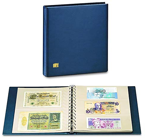 SAFE 7351 Großformatiges Ringbinder Banknotenalbum | Favorit Mixed inkl 10 Ergänzungsblättern 7 Blätter für 3 Banknoten sowie 3 Blätter für 2 Banknoten