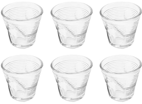 kaleidos Set 6 Tazzine da Caffè Accartocciati Ø6,5 cm in Vetro Pressato Trasparenti