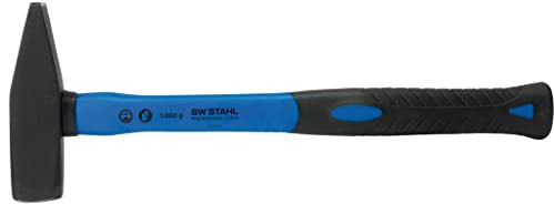 SW-Stahl 50410L Schlosserhammer 1000g - Fiberglasstiel mit Gummigriff | Robuster Werkzeughammer mit ergonomischem Antirutsch-Griff, witterungsbeständig, ideal für Werkstatt und Baustelle