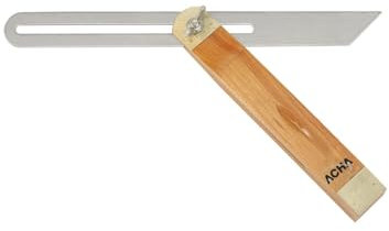 Acha 400mm - Falsa Escuadra. Base De Madera Con Duraluminio