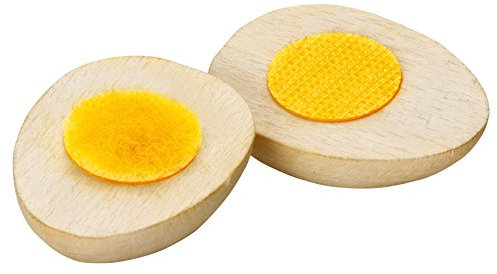Erzi 17006 Ei zum Schneiden aus Holz, Kaufladenartikel für Kinder, Rollenspiele