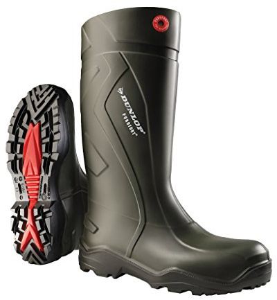 DUNLOP Protective Footwear, D760933, Purofort+ Full Safety, Verde Scuro/Rosso, Taglia 43 EU