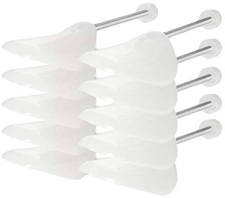 Incutex set da 5 paia di forme scarpe taglia variabile 38-44, tendiscarpe in plastica, transparente