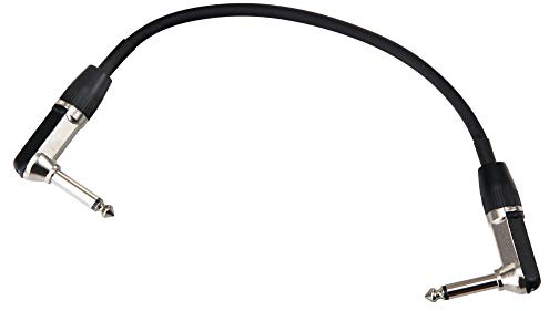 Pronomic Stage INST-A-030 Klinkenkabel (6,3 mm Winkelstecker, Patchkabel, Steckverbindung für Effektgeräte, Länge 0,3 m) Schwarz