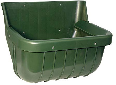 Kerbl Kunststoff-Futtertrog 15 l mit Auswurf-Schutzkante grün