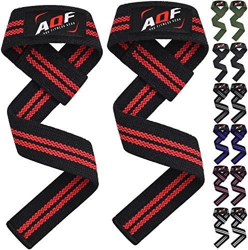 AQF Weight Lifting Straps for Gym, Anti-Slip Non-padded Training Wrist Support Straps Bodybuilding Powerlifting Fitness Webbing Bar Grips