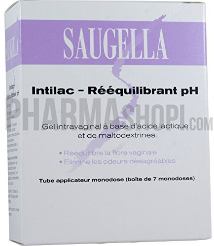 Saugella Intilac - Gel vaginal - Rééquilibrant pH - Rééquilibre Immédiat de la Flore Vaginale et Soutien des Lactobacilles - Elimine les mauvaises odeurs - Boite de 7 tubes Applicateurs – Monodoses