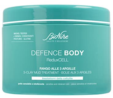 Bionike Defence Body - Reduxcell Fango alle 3 Argille, Azione Rimodellante e Tonificante per Pelli Sensibili, Dona una Pelle Elastica e Tonica, 500 ml