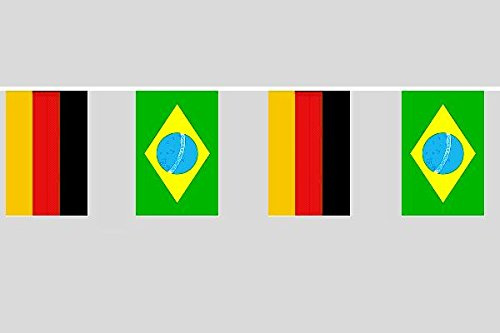 U24 Flaggenkette Deutschland - Brasilien 6,20 m Fahne Flagge Fahnenkette Freundschaft
