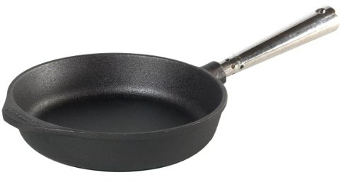 Skeppshult 0002 Bratpfanne mit Edelstahlgriff, Gegengriff und hoher Kante 4.5 cm - für alle Herdarten, inklusive Induktion, Ofen, Grill und offenes Feuer geeignet ø 20 cm