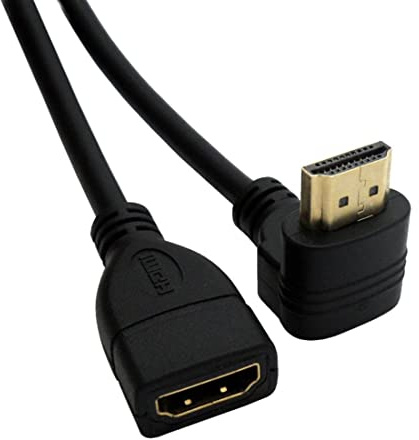 chenyang CY HDMI Verlängerungskabel,HDMI 1.4 Stecker auf Buchse 90 Grad UP Winkelverlängerungskabel 0.5m