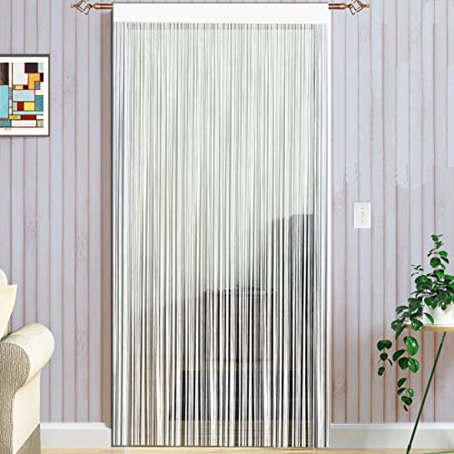 Taiyuhomes - Tenda a cordicelle per porte e finestre, fatta a mano, divisore per stanze, anti insetti, 100% poliestere e misto poliestere., bianco, 90x245cm