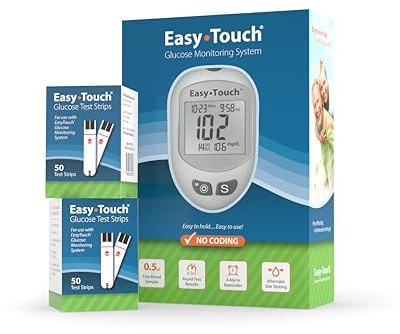 Easy Touch Glucose Meter Kit Combo (Includes Meter Kit and 100 Test Strips)