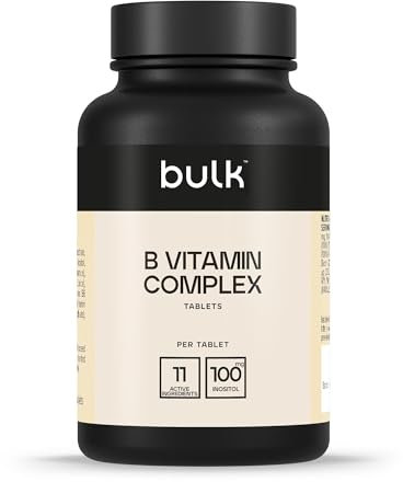 Bulk B Vitamin Complex Tablets, Pack of 180, Packaging May Vary, 180 Porzioni