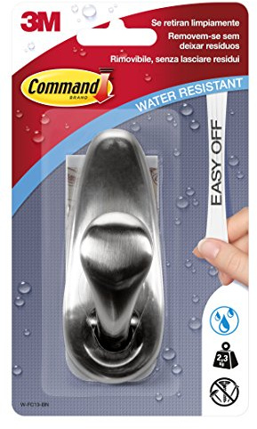 Command 16804 Gancio Metallico Punta Arrotondata, Resistente all'Acqua, L, Argento, 2.3 kg