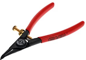 GEDORE Pinza di Montaggio per Anelli di Sicurezza Esterni, Pinza Seeger, con Molla di Apertura e Vite di Regolazione, Becchi Inclinati a 30°, Diametro Punte 1.1 mm, 8000 A 1G