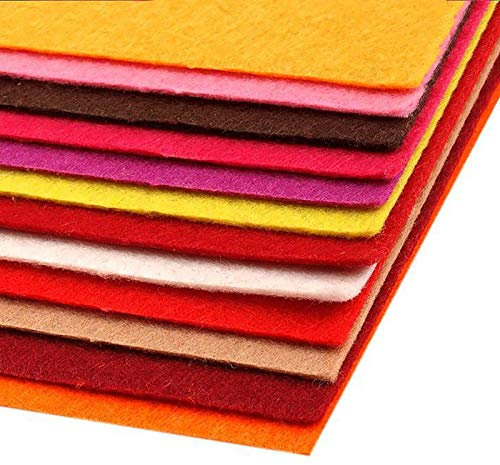 12 Bastelfilz Bögen DIN A4, ca. 2mm, 300g/m² bunter Mix Filz zum Basteln, Farbe:Farbmix 2