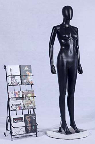 EurotonDisplay FB FC-7Black schwarz matt abstrakte Schaufensterpuppe mit Metallplatte Kopf abnehmbar Female Mannequin