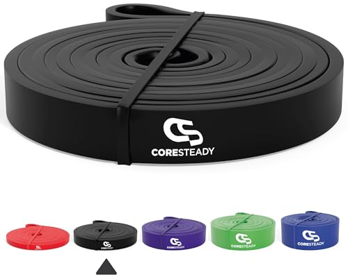 Coresteady Elastico Trazioni I Elastico Fitness per Trazioni alla Sbarra Assistite I Elastici per Palestra I Powerlifiting & Calisthenics I Allenamento per Uomini e Donne | Nero, 10-30kg