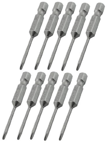 sourcingmap Lot de 10 embouts de tournevis magnétiques cruciforme PH00 1/4 1/4 Longueur 50 mm 2 mm