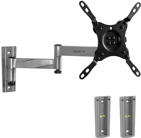 Mount-It! Locking RV TV Mount with Dual Wall Plates & Quick Release | Full Motion Rust-Resistant Aluminum Arm for Indoor & Outdoor Use in Camper, Trailer, RV | 13-42 Inch Screens, VESA 200 Compatible