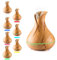 Diffuseur d'Huiles Essentielles,Papake 400ml Humidificateur Grain du Bois à Brume Fraîche avec la Prise d'UE 7 Couleurs LED Lampe d'ambiance Parfait pour Chambre, Bureau,Yoga
