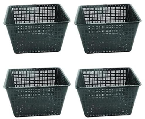 Bespoke 4 Large 19cm square plastic aquatic pots baskets for water plants and pond