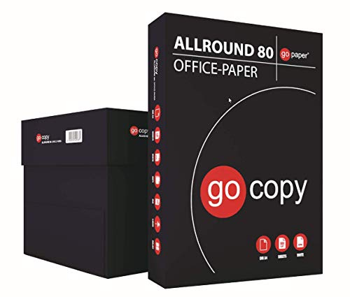 gocopy 2.500 Blatt Kopierpapier ALLROUND DIN A4 80g/m²holzfrei hochweiß | FSC EU-ECOLABEL (5x 500 Blatt)