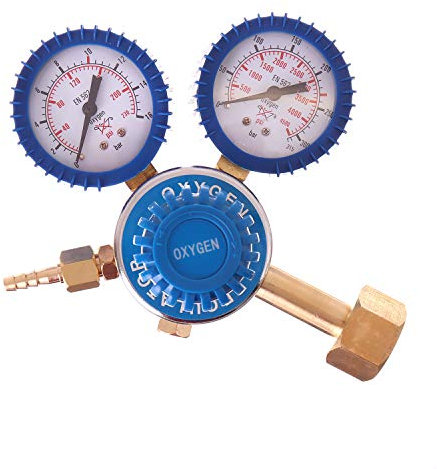 TECHNIC Riduttore di pressione dell'aria per regolatore di gas ossigeno Adatto per la saldatura Mig Mag Tig 2 misuratori Valvola di sicurezza Portata massima 30 m3/h Pressione di ingresso 200 bar