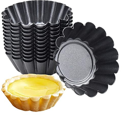 Amasawa 10 piezas Set Molde de Tartaleta de Huevo Tazas de Huevo para Hornear Tarta Mollete Magdalena Material Aluminio DIY Herramienta Cocina