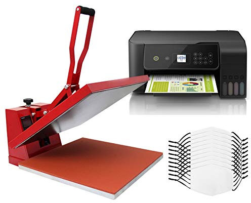 10 Sublimations Masken für den Sublimationsdruck blanko, Transferpresse & Eco Tank Drucker Mund-Nasenschutz Transferpresse Mund-Nasenbedeckung Sublimationspresse Sublimationsmaske Zubehör