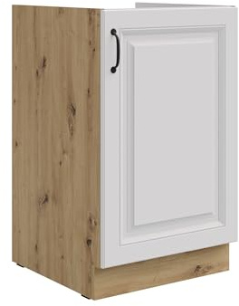 Kuechen-preisbombe Spülenschrank 50 cm Stilo Weiß + Eiche Artisan Küchenzeile Küchenblock Küche