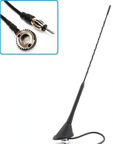 40cm mit ANTENNENFUSS Auto Antenne Kurzstabantenne Kfz Autoantenne Dachantenne Radio AM FM Kabellänge ca. 130cm DIN Stecker - INION (40cm mit ANTENNENFUSS)
