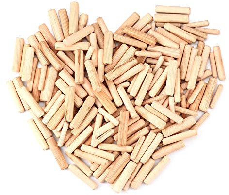 300 Pièces Assortiment de Chevilles en Bois, Chevilles en Goujon Bois Coniques Rainurées M6 M8 M10 pour Fraisage, Rainurage, Artisanat, Bricolage, Travail du Bois, Travaux de Menuiserie