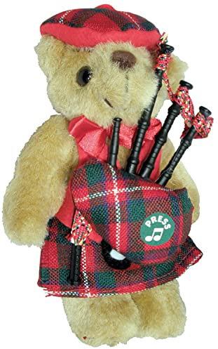 I LUV LTD Musikfigur Teddybär, Schottisches Geschenk für MacKinnon Tartan Clan, Hergestellt in Schottland