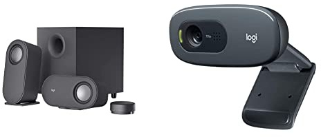 Logitech Z407 Altoparlanti Bluetooth per computer con subwoofer e controllo wireless, audio avvolgente, audio premium con ingressi multipli & C270 Webcam HD, HD 720p/30fps