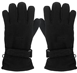 maximo® Kinder Fleece-Handschuhe Klett, Größe:5, Präzise Farbe:Schwarz