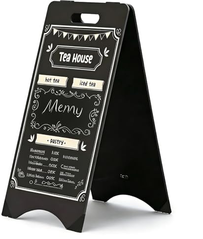 A-Rahmen-Kreidetafel-Schild, doppelseitig, zum Aufstellen, Bodenstehend, Kreidetafel, stabiles Gehweg-Schild, Sandwichboard, faltbar, stehend, für Restaurant, Hochzeit, Geschäft, 15 x 30 cm