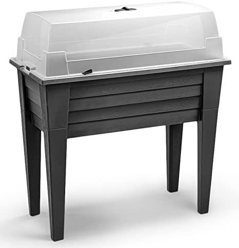 Spetebo Coltivazione serra su gambe 83 x 78 cm – rettangolare – aiuola rialzata con coperchio serra – aiuto per la coltivazione fioriera fioriera copertura