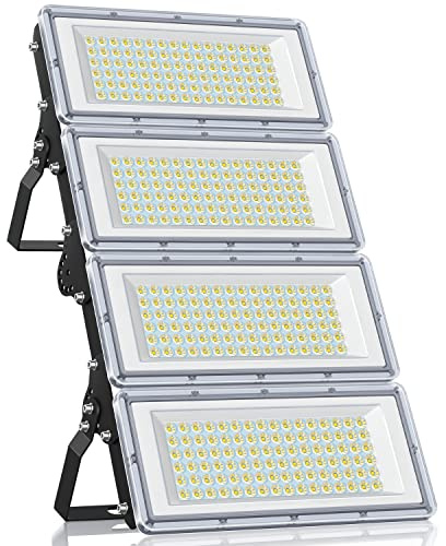 YIQIBRO LED Strahler Außen 400W,LED Scheinwerfer 85-265V für Garten 1 Stück | 10000LM Fluter Außen mit Trafo, Aussenstrahler Wasserdicht IP67, 6500K Kaltweiß Außenstrahler für Garage, Fabrik, Sportplatz