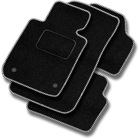 MOTOS Velours Standard Velours-Fußmatten passend für Renault Trafic III ab 2014 - Standard, Gewebt, Weiß fußmatten Auto - Erleben Sie neuen Fahrkomfort mit einem Velours- Auto fußmatten Satz für Ihr