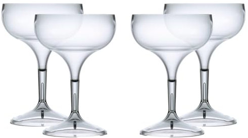 Virtually Glass Quality Reusable Polycarbonate Plastic Coupe Cocktail Glasses Unbreakable (4)