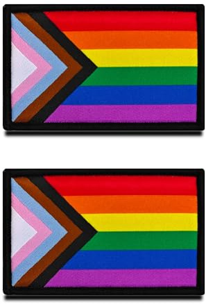 2 Stück Völlig LGBT Regenbogen Flagge Patch, Rainbow Bestickter Verschluss, Emblem zum Aufnähen,Schwulenstolz Patches für Rucksäcke, Mützen, Westen, Helme, Jacken, Kleidung
