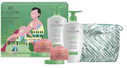 Collistar Cofanetto Corpo, Routine Corpo Anticellulite Rassodante, Kit Corpo Regalo con Pochette, Crema Termale Anticellulite 400ml + Talasso Scrub Rassodante 150 gr
