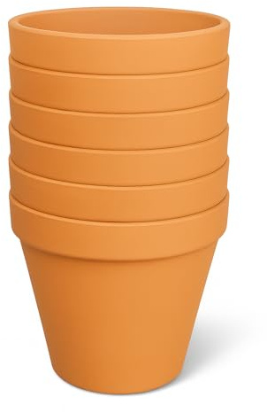 FRANCACOR Maceta Barro Mini pequeña Terracota Natural Jardin Interior Exterior Calidad (13 X 11 CMS Pack 6) Cactus Manualidades
