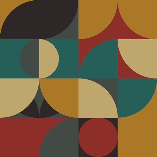 CRE8TIVE Geometric Peel and Stick Wallpaper for Bedroom Bathroom 12x118 Artistic Abstract Geometric Wallpaper Removable Mid Century Retro Self Adhesive Vinyl Contact Paper for Cabinets and Drawers