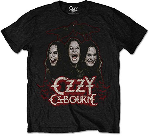 Ozzy Osbourne Crows & Bars Official Tee T-Shirt Mens Unisex (Large) Black