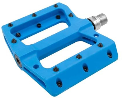 MVTEK Pedale Flat Fahrradpedale aus Thermoplast Flat MTB Pedale Enduro Fahrradpedale 111 x 105 x 21 mm Gewicht 340 g Fahrradpedale mit Flacher Bindung und Achse aus Cr-Mo auf Kugellagern hellblau